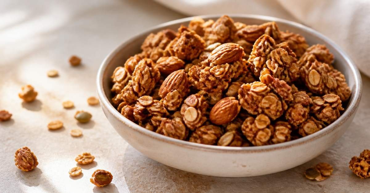 Recette granola maison healthy croustillant aux flocons d'avoine et amandes